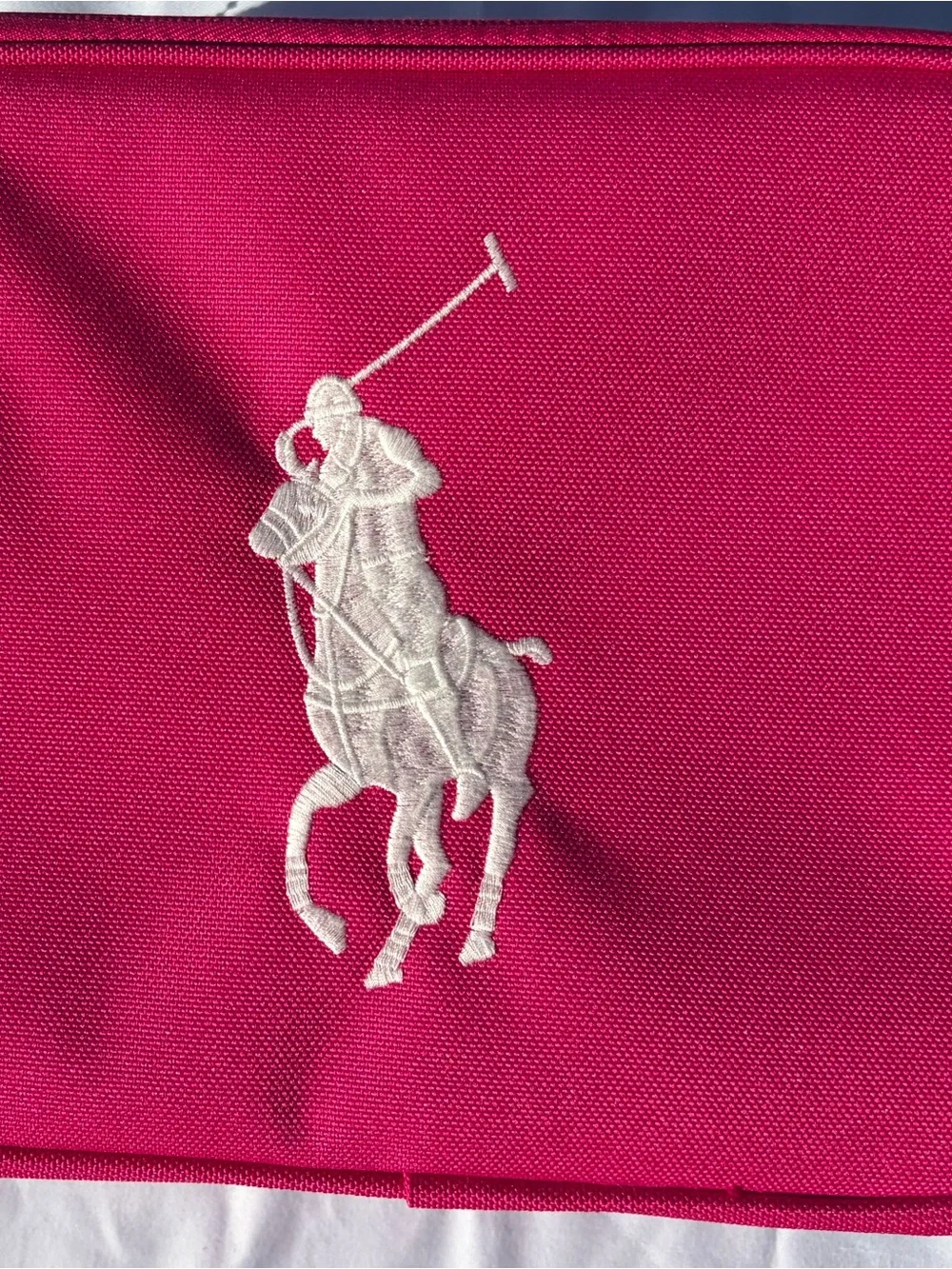 Polo by Ralph Lauren Fuchsia Lunch Tote with White Big Pony Logo